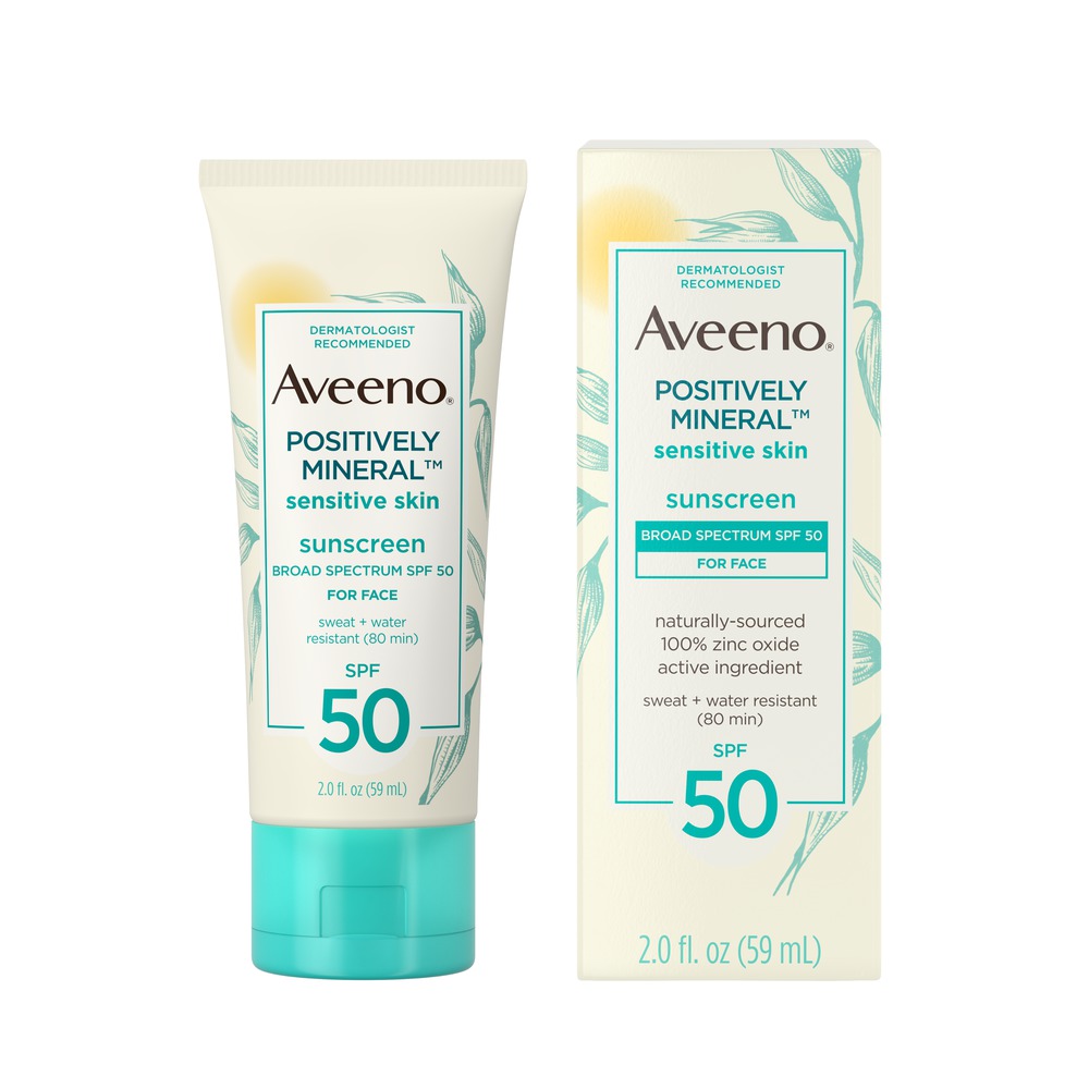 Positively Mineral Face Sunscreen for Sensitive Skin, SPF 50 | AVEENO®