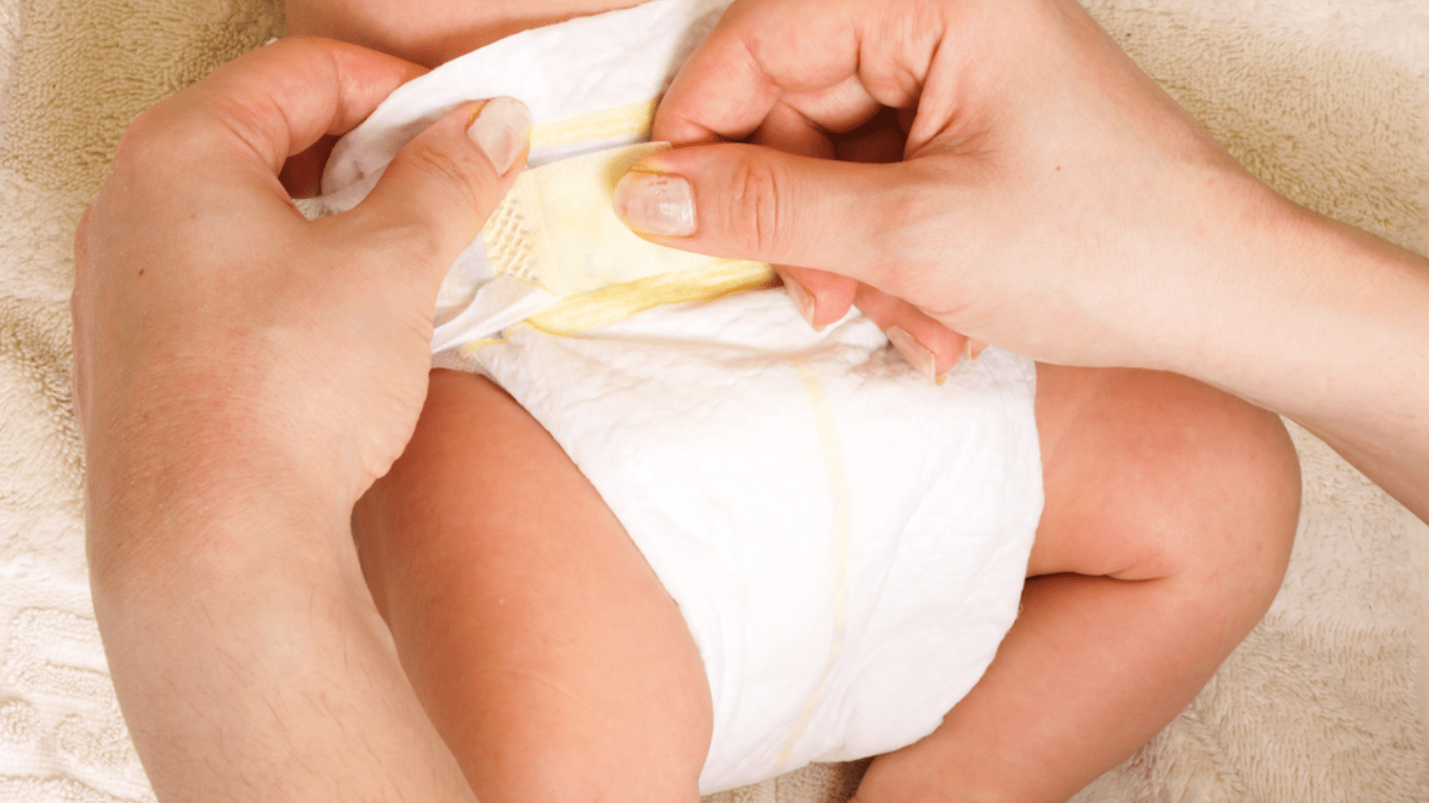 Changing a baby's diaper