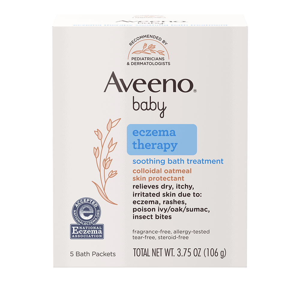 Aveeno Soothing Bath Soak For Eczema, Natural Colloidal Oatmeal Single Use  Packets