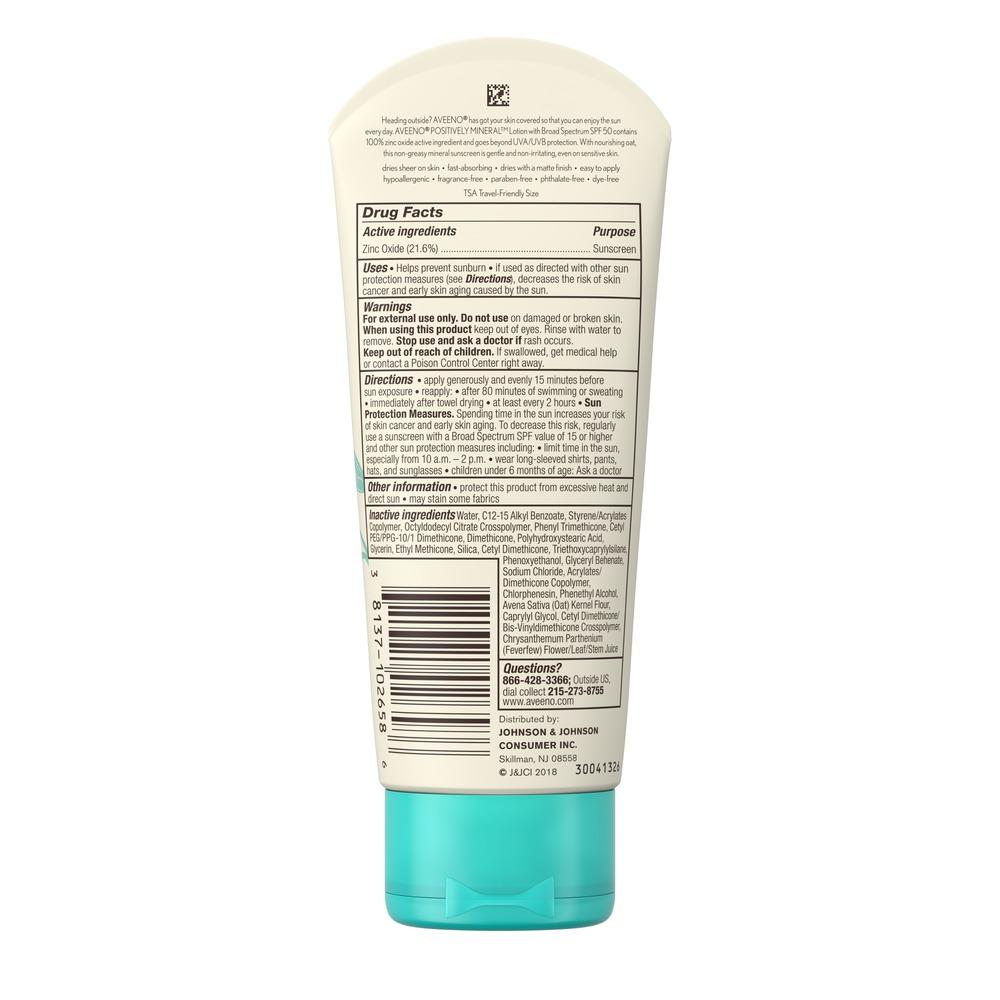 AVEENO® POSITIVELY MINERAL™  Sensitive Skin Sunscreen SPF 50