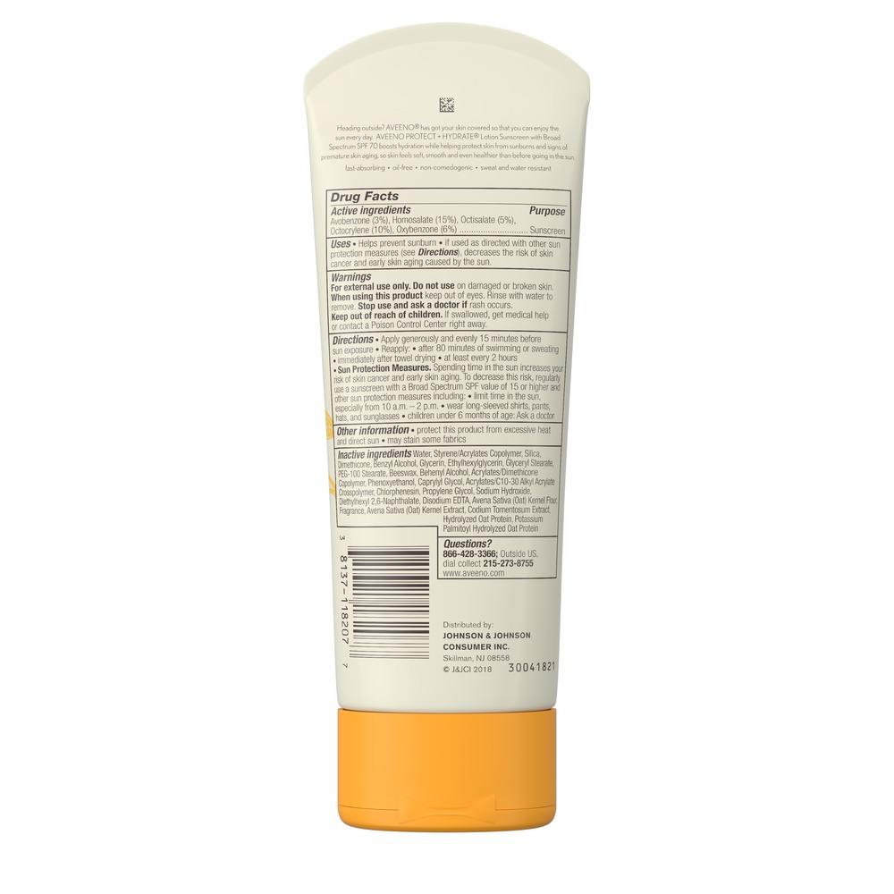 AVEENO PROTECT + HYDRATE® Lotion Sunscreen with Broad Spectrum SPF 70