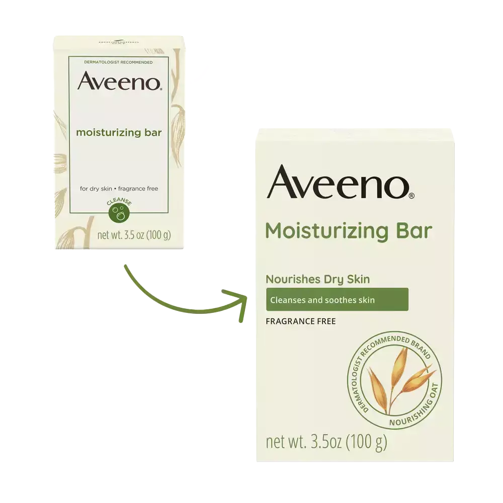 Aveeno Gentle Moisturizing Face Cleansing Bar, Dry Skin Transition