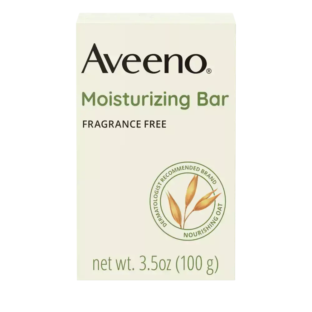 Aveeno Gentle Moisturizing Face Cleansing Bar, Dry Skin Front