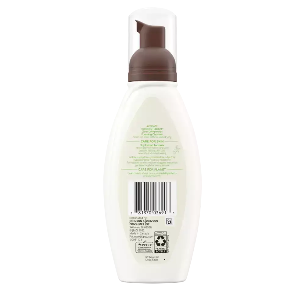Aveeno Clear Complexion Foaming Facial Cleanser Oil-Free Back