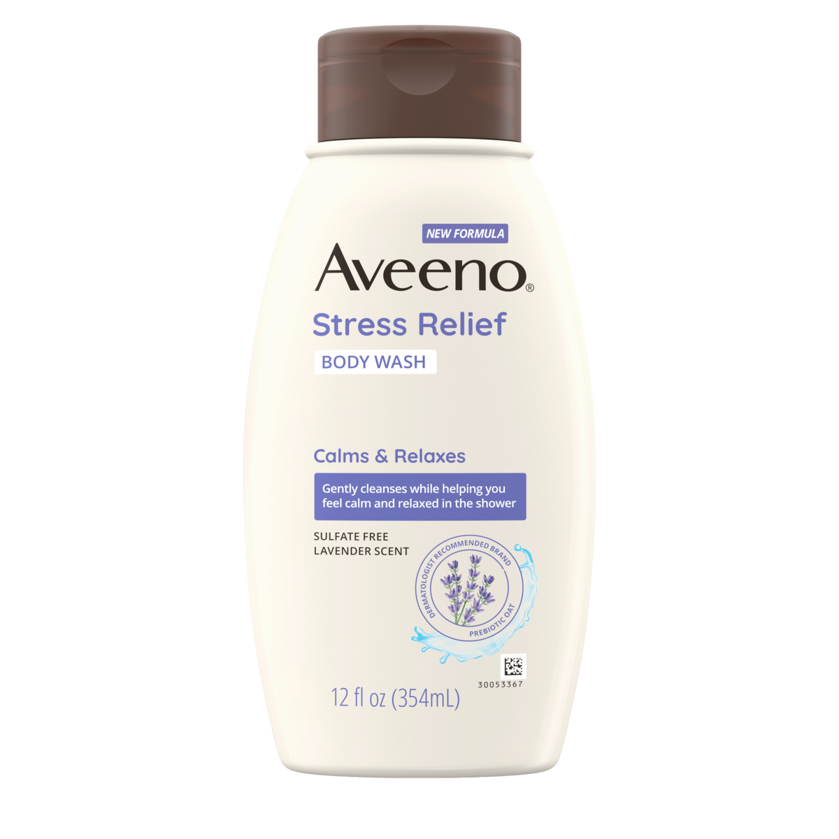 Aveeno Stress Relief Body Wash, Oat Lavender & Chamomile Front