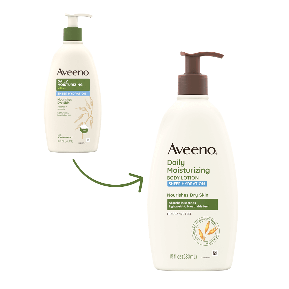Aveeno Sheer Hydration Daily Moisturizing Dry Skin Lotion Transition