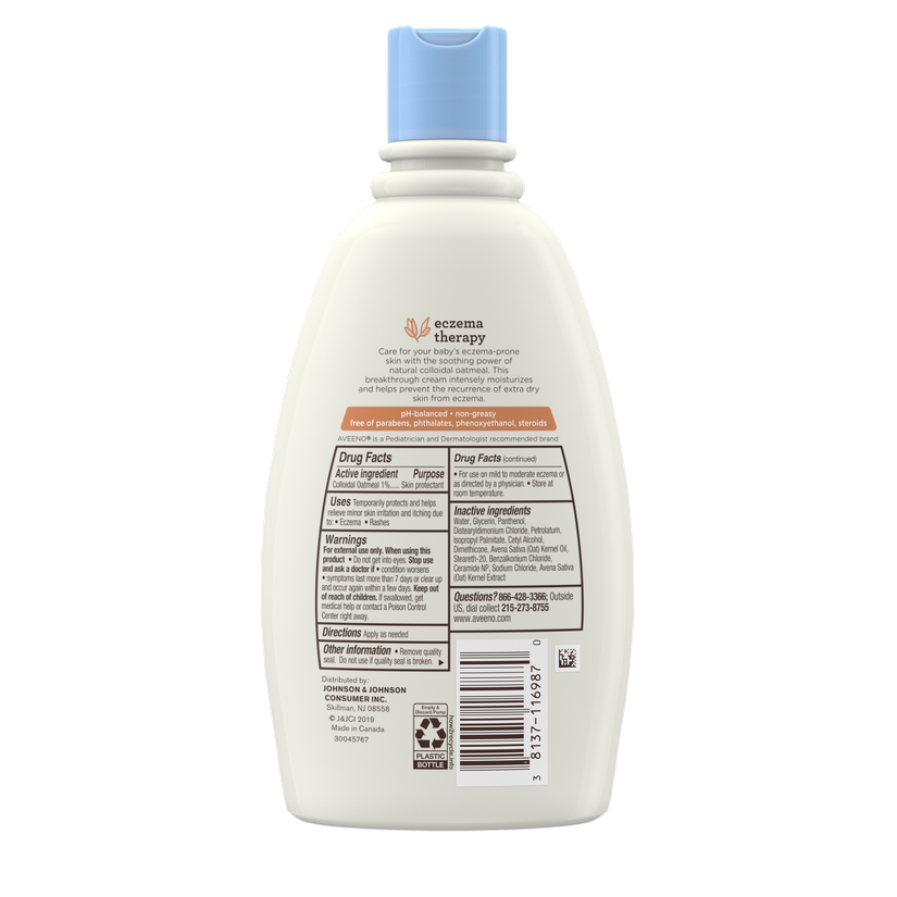 Aveeno Baby Fragrance Free Eczema Care Moisturizing Cream - 330 ml