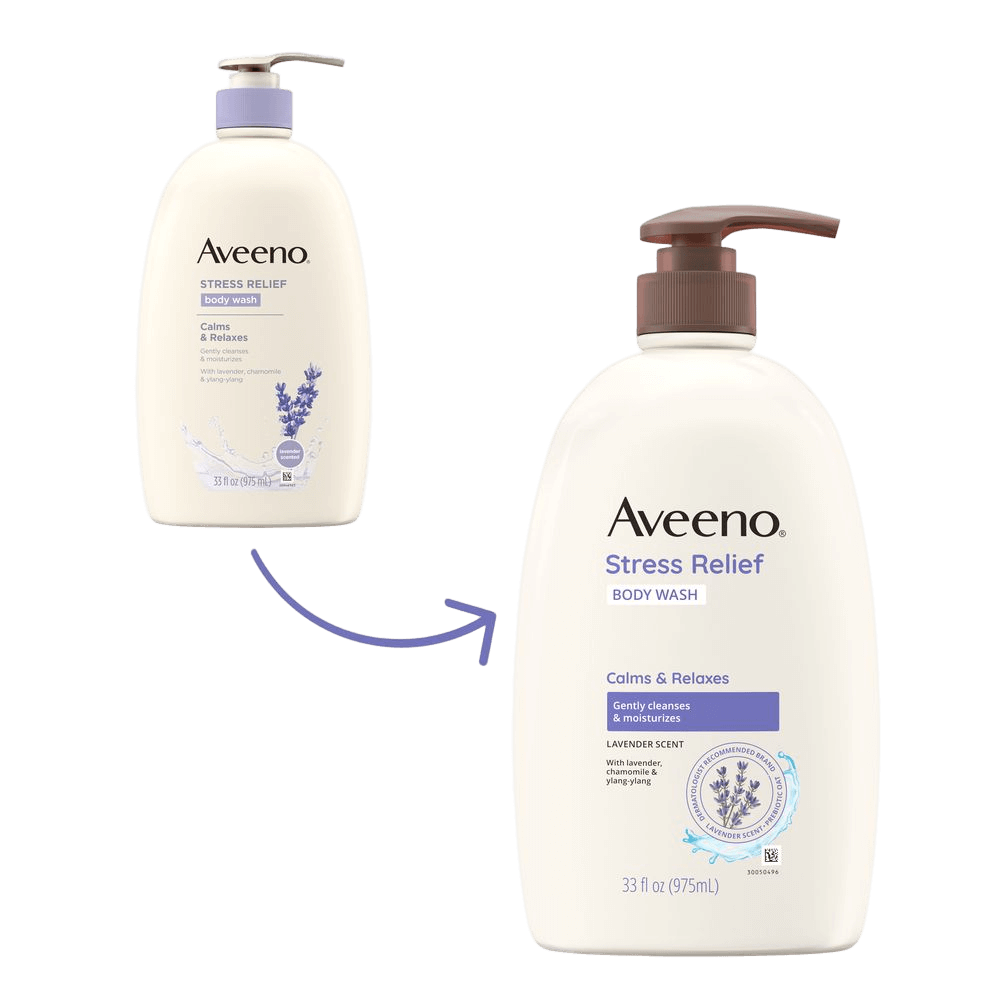 Aveeno Stress Relief Body Wash, Oat Lavender & Chamomile Transition