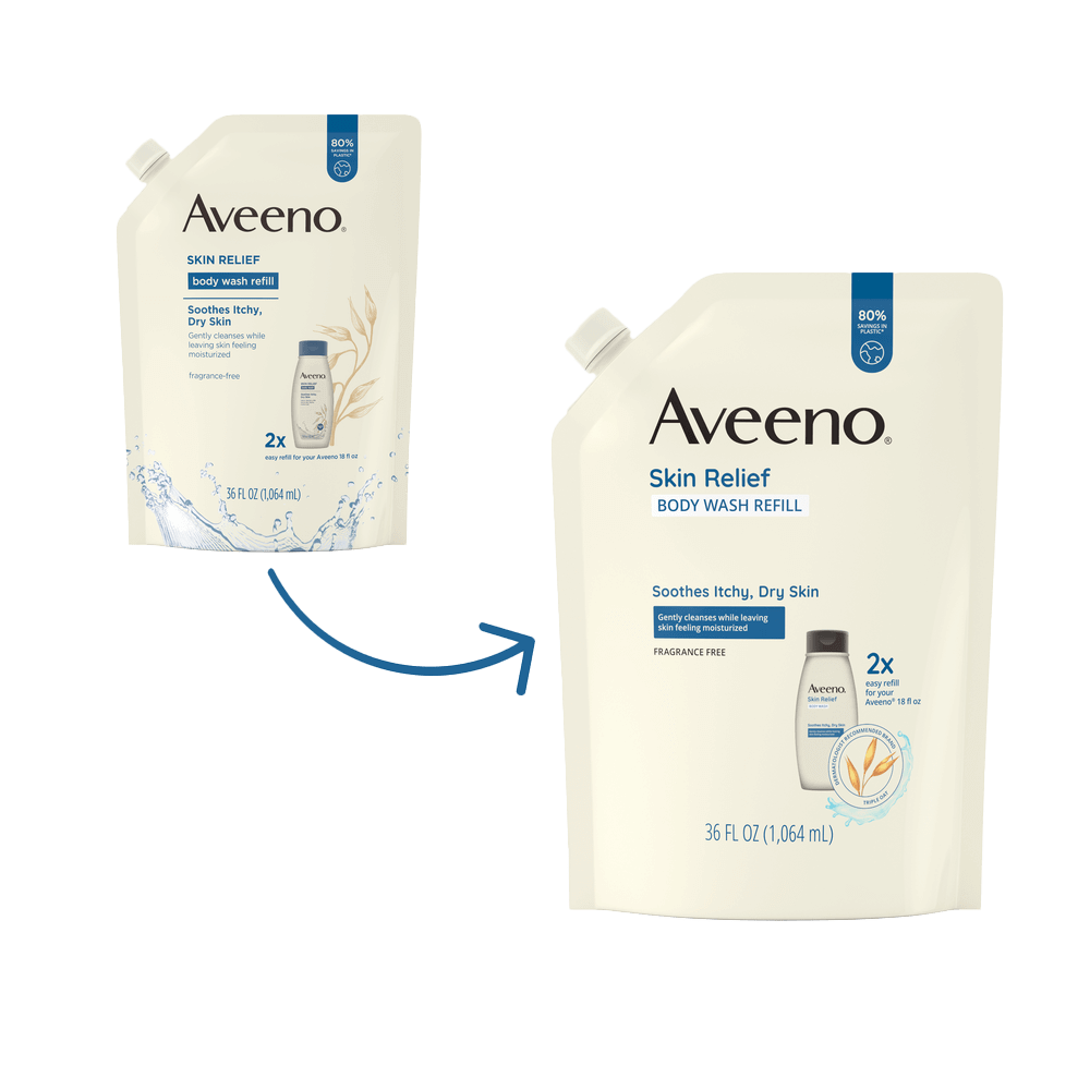 Aveeno Skin Relief Fragrance-Free Body Wash Refill Transition