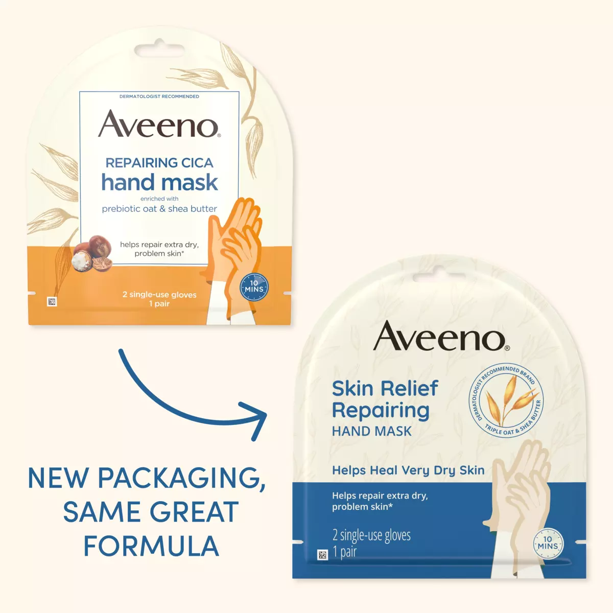 Aveeno Skin Relief Hand Mask 1 Pair Packaging Transition