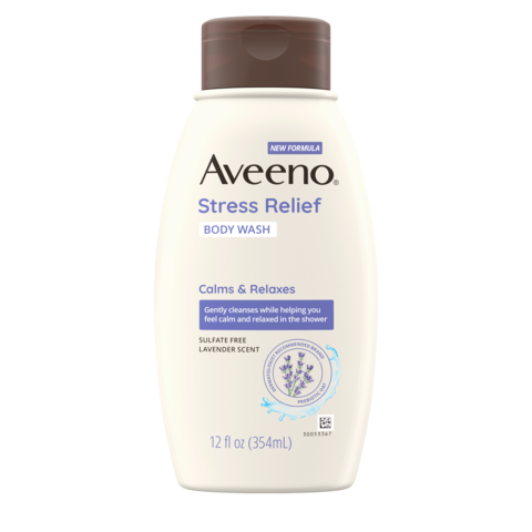 Aveeno Stress Relief Body Wash, Oat Lavender & Chamomile Front
