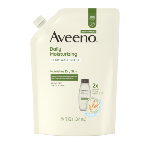 Aveeno Daily Moisturizing Body Wash Refill, Soothing Oat Front